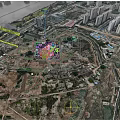 Birds Eye View Urban Planning With High Rise Buildings Traditional Architecture Green Spaces And Waterway