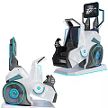 Futuristic Amusement Equipment With LED Lights Simulation Seat And Interactive Gaming Design 3d model