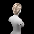 3D Female Game and Movie Character With Blonde Curly Hair Featureless Face Upper Body