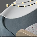 Cute Baby Cribs With White Canopies Blue Fabric And Decorative Beads
