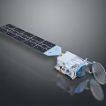 Detailed Satellite 3D Model Featuring Solar Panels Antenna Dish And Technical Design 3d model