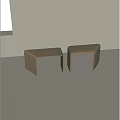 Two Modern Beige Stools With Smooth Surface And U Shaped Legs For Minimalist Indoor Space