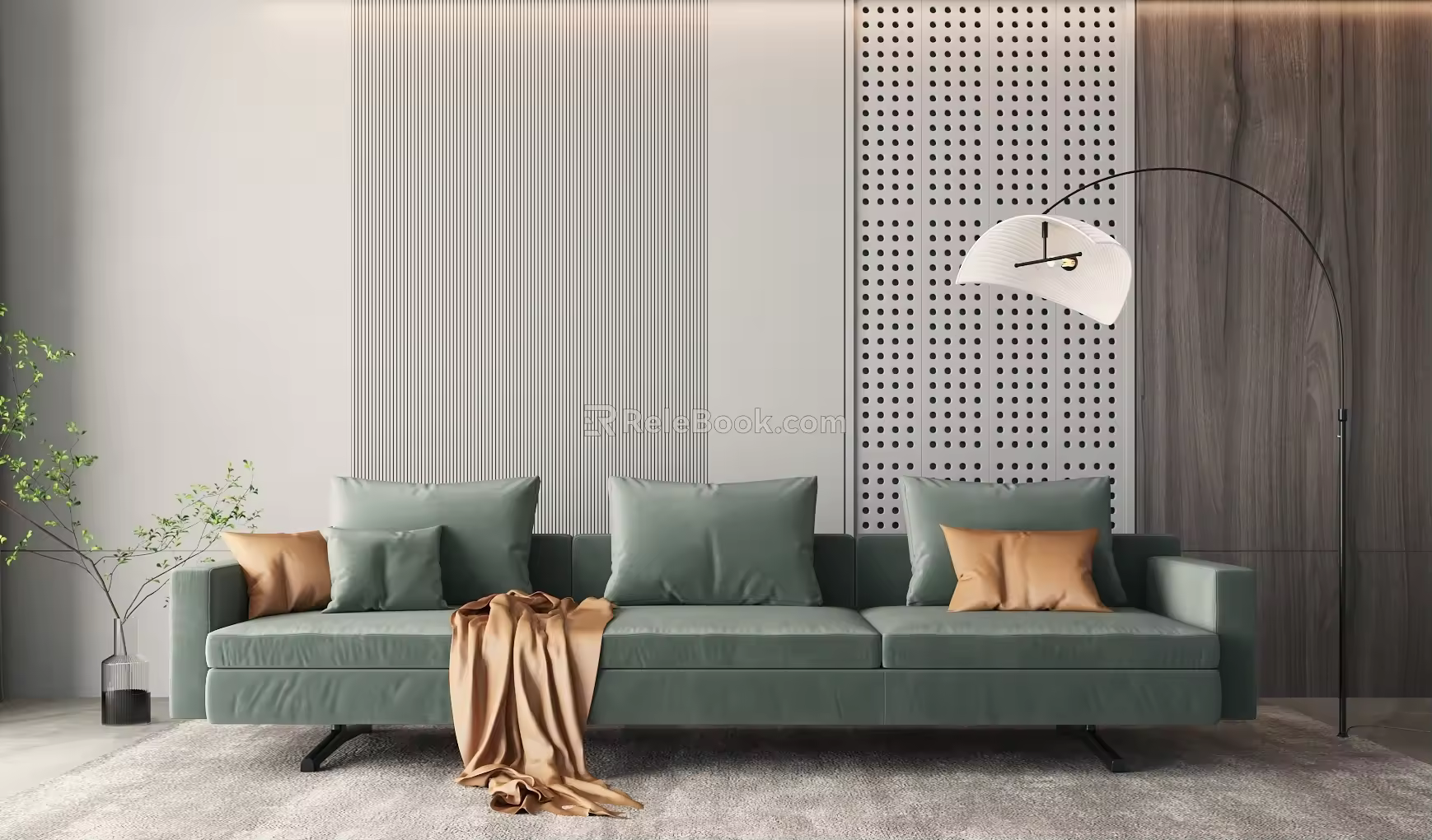 Modern Three-Seat Sofa 3d model