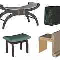 Modern Design Stools With Sleek Styles Wooden Frames And Colorful Seats