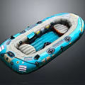 Blue Inflatable Boat With Durable Design Seats And Multiple Air Chambers For Recreational Water Activities