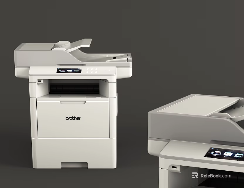 Brother White Multifunction Office Appliances Printer With Control Panel For Office Use 3d model 