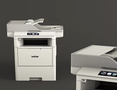 Brother White Multifunction Office Appliances Printer With Control Panel For Office Use 3d model