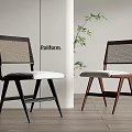 Modern Dining Chairs With Wooden Frame Mesh Backrest And White Upholstered Seat