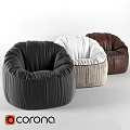 Soft Plush Bean Bag Leisure Chairs in Black White and Brown for Living Room