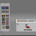 Upright Display Refrigerator And Chest Freezer With Bottled Beverages And Frozen Foods By Strong
