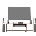 Modern TV Stand With TV Speakers Drawers And Storage In Living Room