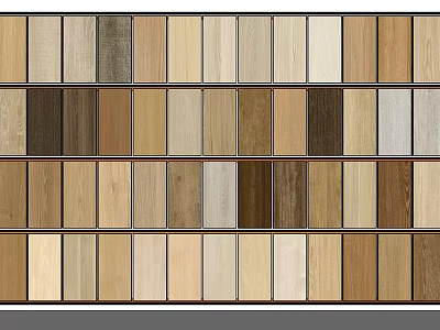 Various Wooden Wall Paneling Samples in Different Colors for Interior Design 3d model