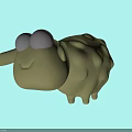 Cute Cartoon Sheep Doll with Gray Ears and Eyes Light Green Body Adorable Design
