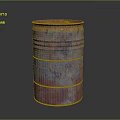 Rusty Red Metal Barrel For Hardware Tools Storage And Industrial Use 3d model