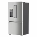 Stainless Steel Double Door Refrigerator With Water Dispenser Digital Display And Bottom Freezer Drawer