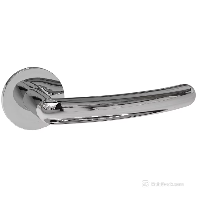 Modern Chrome Door Handle With Sleek Contemporary Design For Home Interior Doors 3d model 