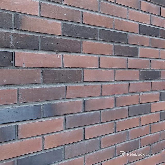 Brick Wall Featuring Red And Gray Bricks Textured Pattern Design 3d model 