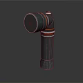Industrial Metal Mechanical Component With Cylindrical Body Curved Structure And Textured Surface