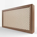 Classic Elegant Wooden Lattice Window Frame With Intricate Diamond Pattern Design 3d model