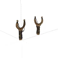 Handmade Wooden Slingshots With Leather Straps And Brown Black Design