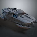Futuristic Gray Hovercraft With Streamlined Design Cockpit And Float Structures 3d model