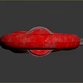 Red Industrial Metal Lifting Hook With Circular Eye And Curved Design For Construction Applications