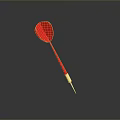 Red Dart As Practical Household Item With Red Tip Golden Connector Sharp Needle And Reflection 3d model