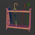 Sturdy Wooden Umbrella Stand With Umbrellas And Canes For Home Entryway