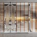 Modern partition glass screen partition 3d model