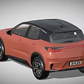 Orange Modern SUV Featuring Black Roof Sleek Exterior And Alloy Wheels