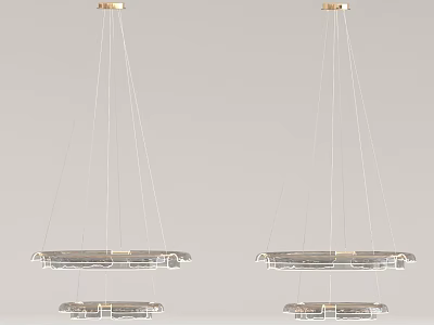 Modern Double Tier Chandelier With Sleek Metal Frame And Glass Components Design 3d model