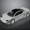 White Sports Car With Sleek Aerodynamic Body Black Roof And Alloy Wheels