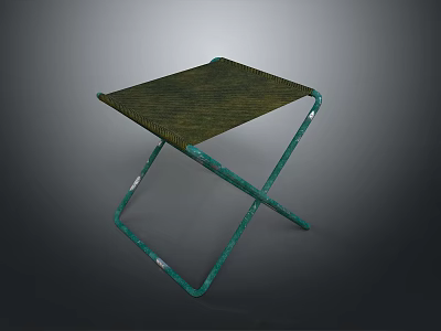 Modern Leisure Chair With Green Metal Frame And Woven Seat Design 3d model