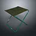 Modern Leisure Chair With Green Metal Frame And Woven Seat Design