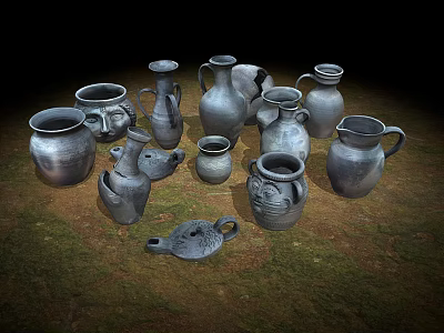 Old Antique Cultural Relics Jar Pottery Jar Unearthed Cultural Relics Burial 3d model