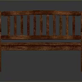 Classic Wooden Bench With Slatted Backrest Armrests And Solid Wood Design 3d model