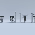 Durable Commercial Fitness Equipment With Sturdy Metal Frames And Black Padded Seats
