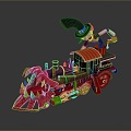 vintage train steam train train carriage locomotive head steam car carriage train modern vehicle 3d model