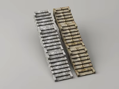 Decorative Garden Ornaments Stone Steps In Gray And Brown For Landscaping Path Design 3d model