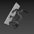 Detailed Bronze Dragon Statue With Scales Claws And White Base