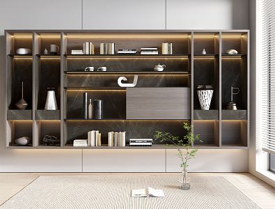 Modern bookcase 3d model