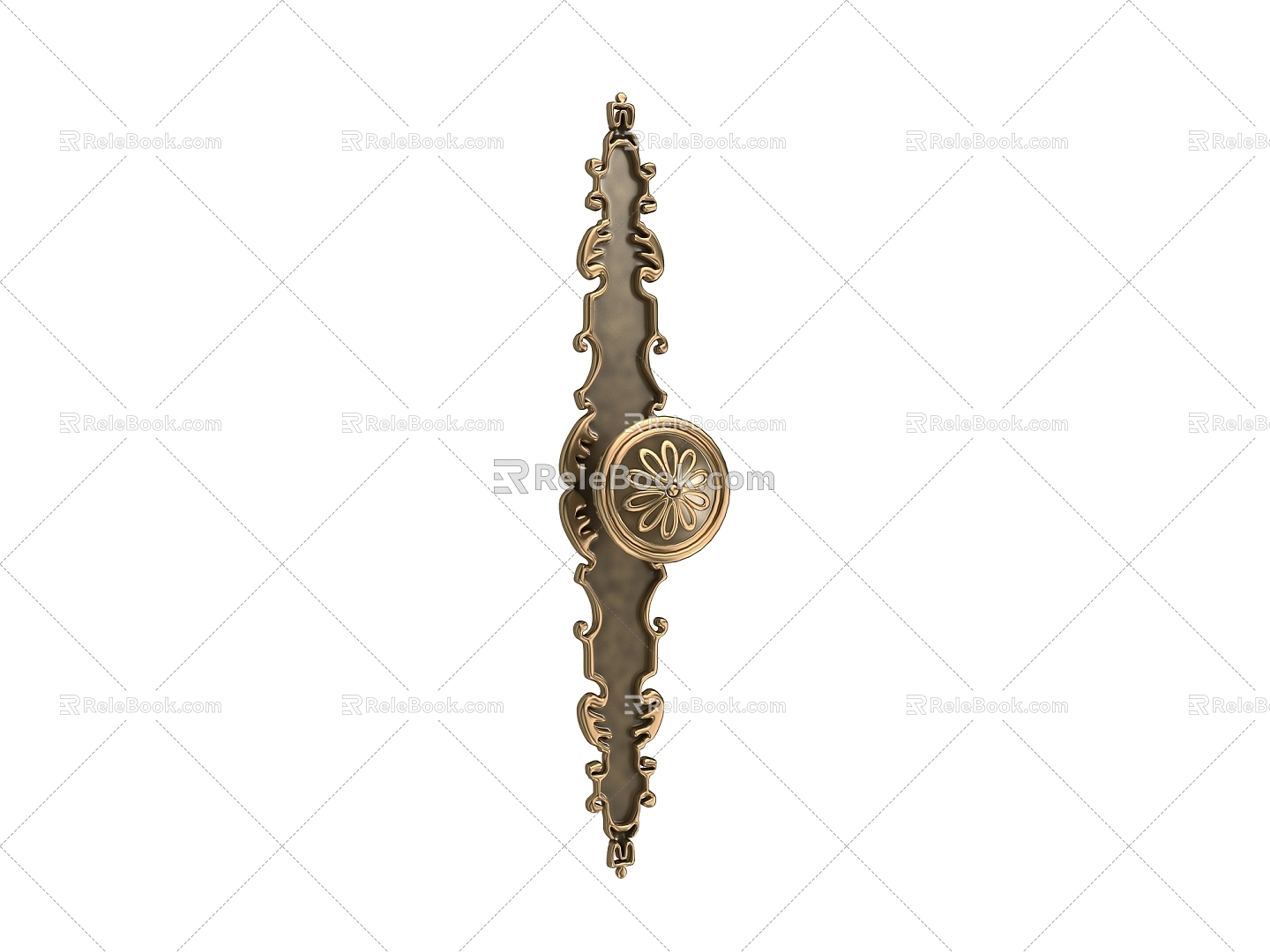 European-style metal handle 3d model