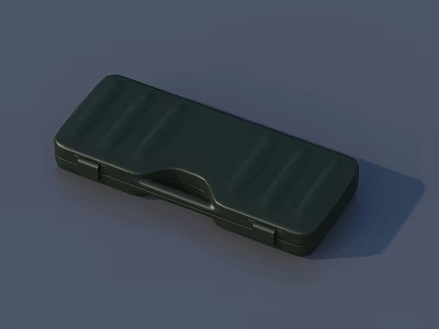 Dark Green Rectangular Portable Handle Storage Box For Phone Digital Accessories 3d model
