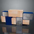 Modern Household Storage Boxes With Wooden Blue And Gray Design For Home Organization