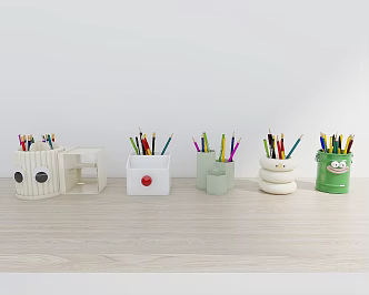 Pen container office supplies stationery cute pen container children's color pen 3d model