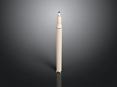 Minimalist White Ballpoint Pen with Sleek Design for Daily Writing Use 3d model