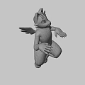 Black Cat Character With Wings White Paws And Striped Tail Holding Orange Objects