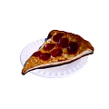 Tasty Pepperoni Pizza Slice On White Plate With Melted Cheese And Crispy Crust
