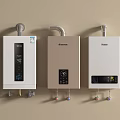 Modern Wall Mounted Water Heaters With Digital Display In White And Gold By Casarte Haier