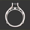 Elegant Rose Gold Ring With Central Diamond And Intricate Small Diamond Design